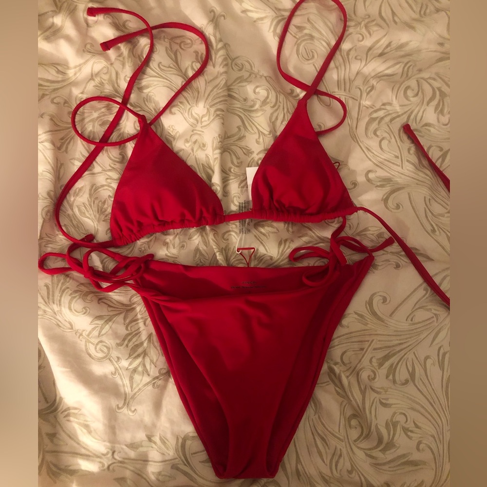 New Vince Triangle Bikini Top & Side Tie Bottoms Set S